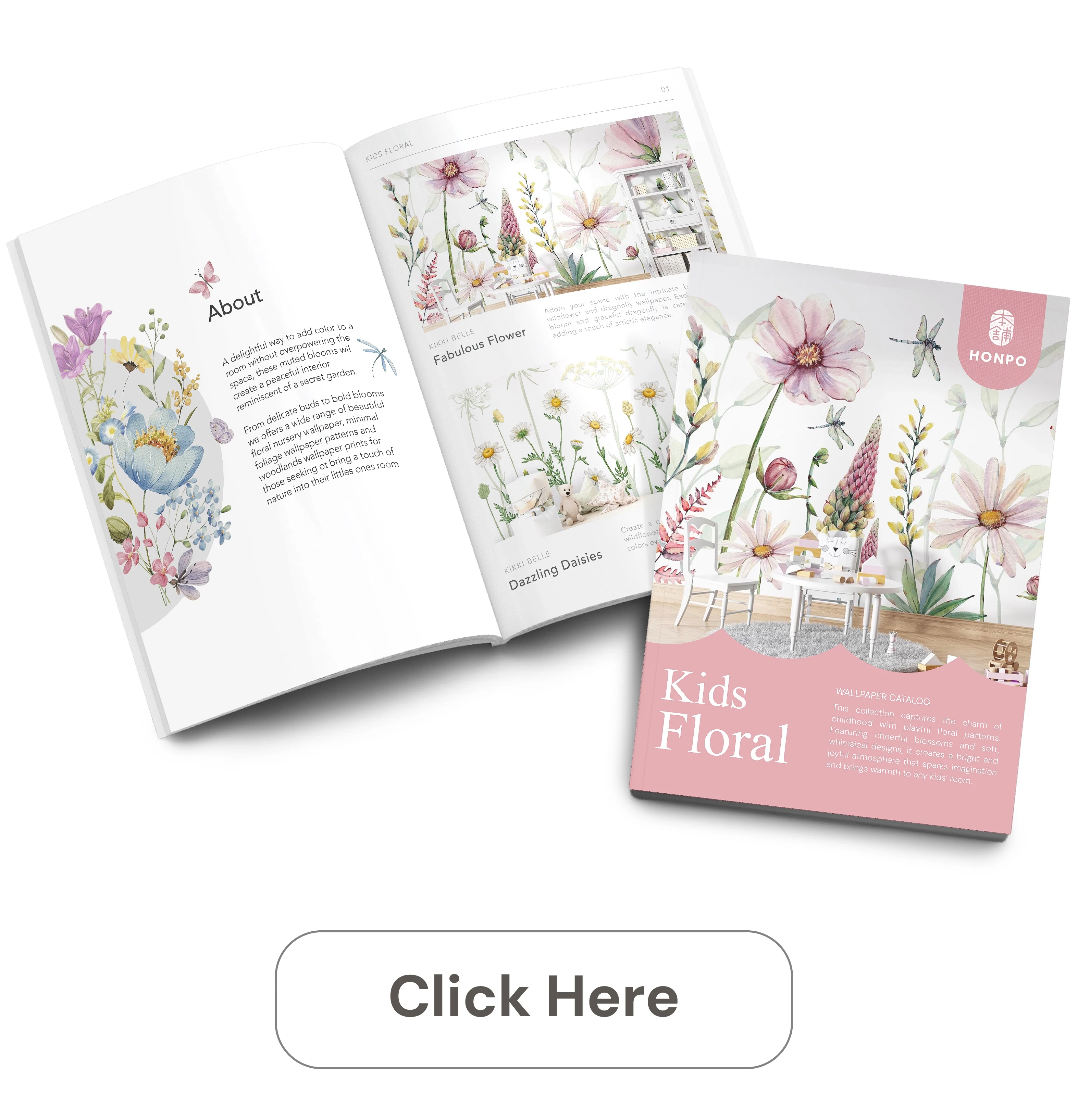 Find more inspiration about Kids Floral wallpaper design